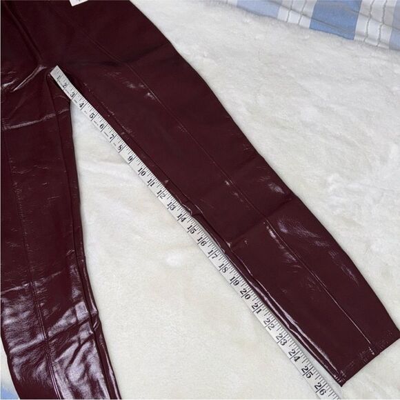 SPANX Faux Leather Patent Leggings in Ruby Size Medium - Picture 8 of 10